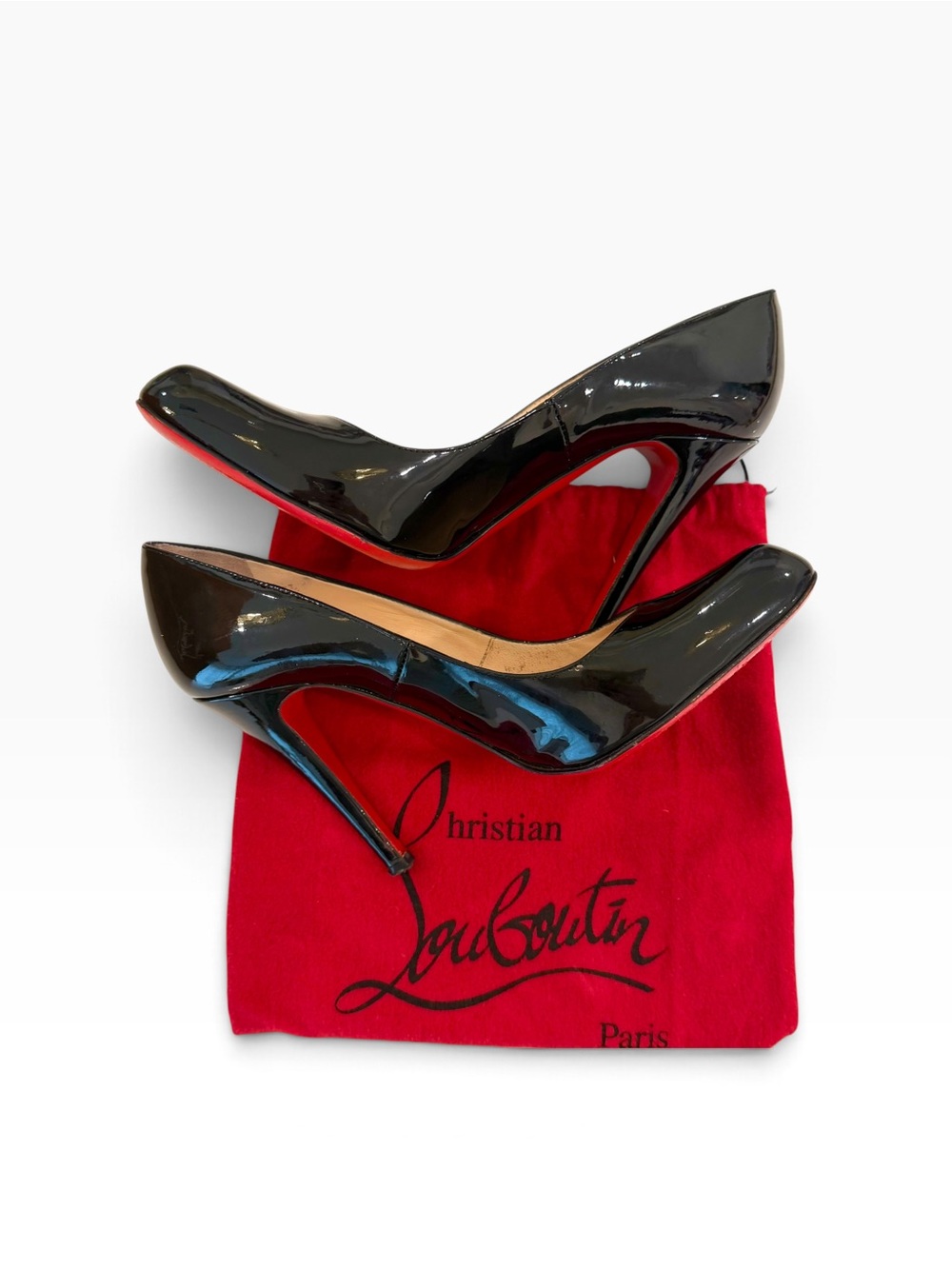 Sexy Christian Louboutin Decollete 868 pumps glossy black patent size 37.5